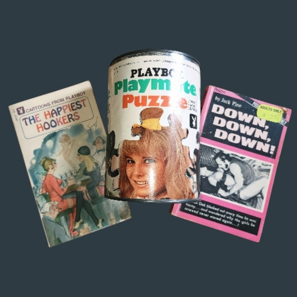 PLAYBOY Playmate Puzzle In Tin, PLAYBOY Comics Book, Adults Only Book RARE FINDS